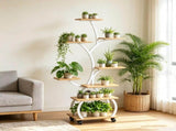 Tree Shaped Stand with Full Spectrum Grow Light, White Metal Frame 15081871