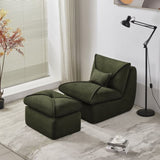 Compressed Lounge Chair with Ottoman, Modern Sofa for Small Spaces, Comfortable Upholstered Sofa for W1036P251828
