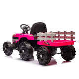 ZUN Ride on Tractor with Trailer,24V Battery Powered Electric Tractor Toy, 200w*2motor W1396P144515