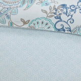 Full/Queen 3 Piece Cotton Floral Printed Reversible Duvet Cover Set B035129161