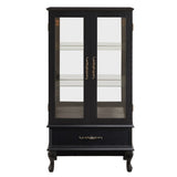 Lighted Curio with Glass Doors and Adjustable Shelves 2 Door Wine Display Curio W1758P297546