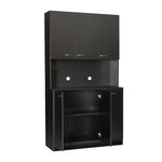 ZUN 70.87" Tall Wardrobe& Kitchen Cabinet, with 6-Doors, 1-Open Shelves and 1-Drawer for bedroom,Black 20536572