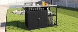 63.5" Outdoor Kitchen Island, Kitchen Storage Island, Cooking Station, Outdoor Grill Cart with N719P243726D