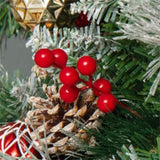 7ft Pre-Lit Christmas Tree - 70 Red Berries 70 Pine Cones, Changeable Lights & Auto-Stretching 16291170