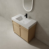 36" Freestanding Bathroom Vanity with White Resin Sink & 2 Soft-Close Cabinet Doors W999P239161