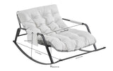 Rocking Chair with Extra-Wide Technical leather Upholstered Gliding Chair Boucle Reclining Chair, W2516P282504