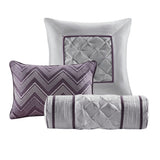 7 Piece Tufted Comforter Set Plum Cal King B03596873