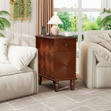 2 Drawer Modern Sofa Side Table, Narrow Side Table, Slim Nightstand for Living Room, Bedroom W2593P289143