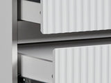 Handleless 6-Drawer Cabinet with Grille Finish P2 Particleboard MDF & Melamine Veneer 61471650