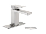 Bathroom Faucet Single Hole, Single Handle Stainless Steel Faucet for Bathroom Sink with Deckplate W1224P195900