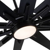 ZUN 72 in.Integarted LED Large Black Double Finish Ceiling Fan with Remote Control W1367P187092