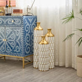 Floor metal vase modern style decoration droplet shaped white metal vase 3-piece set gorgeous W2796P255601