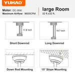 ZUN 72 In Farmhouse Ceiling Fan with Plywood Blades for Dining Room 06157282