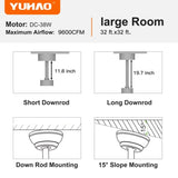 ZUN 72 In Farmhouse Ceiling Fan with Plywood Blades for Dining Room 06157282