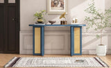 TREXM Farmhouse Rattan Console Entryway, Narrow Console with Storage, Hallway N715P245743M