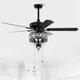 ZUN 52'' Shade Ceiling Fan Lamp With Remote Control,3 Speed ,4 Timing , 5 Reversible Blades W1592P192270