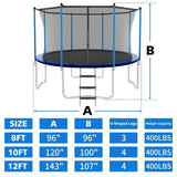 ZUN 10ft Blue Outdoor Toddler Trampoline with Enclosure Safety Net Jumping Fun Trampoline, heavy-duty 93849954