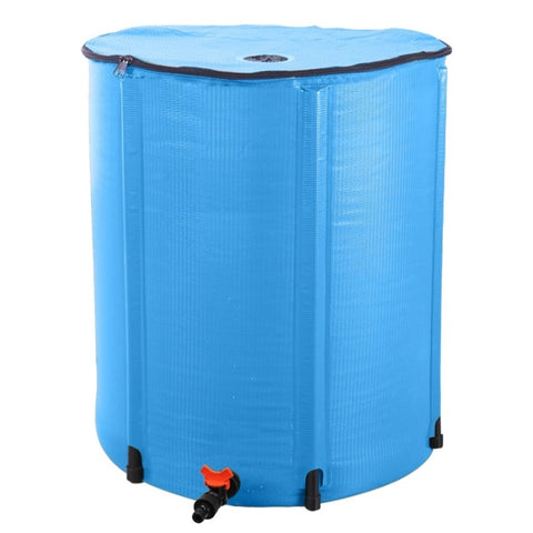 ZUN 50 Gallon Folding Rain Barrel Water Collector Blue 84499437