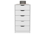 Dresser 42"H, 5 Drawers , Slim Storage Chest of Drawers, White B097133024
