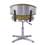 Turmeric and Chrome Adjustable Swivel Tufted Stool B062P189158