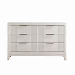 ZUN Antique White Finish 1pc Dresser with 6x Drawers Modern Bedroom Furniture, Reeded Fronts B011P246248