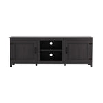 ZUN TV Stand Storage Media Console Entertainment Center,Tradition Black,with doors 49245546