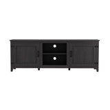 ZUN TV Stand Storage Media Console Entertainment Center,Tradition Black,with doors 49245546