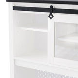 71" Farmhosue Pantry Bar Cabinet with Internal Storage Rack,Kitchen Cabinet with Hutch,Sliding 66804643