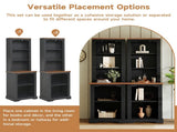 ON-TREND Two-Piece Elegant Freestanding Tall Cabinet with Fully Open Storage, Walnut Element N721P394507B