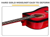 Turn red 41-inch Dreadnought barrel-shaped cutaway acoustic guitar with pick, strings, capo, gig 66684470