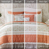 9 Piece Cotton Percale Comforter Set Coral Queen B03596894