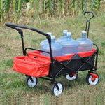 ZUN folding wagon Collapsible Outdoor Utility Wagon, Heavy Duty Folding Garden Portable Hand Cart, Drink W22778822