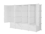 4-layer 16 Cube Organizer Stackable Plastic Cube Storage, Plastic Steel Wire with 3 Clothes Rails, 59827635