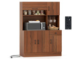 Multifunctional Kitchen Cupboard with Adjustable Shelves, Stemware Rack & Drawer, Anti-Toppling 52937032