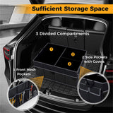 13 Gallon Car Trunk Organizer - 3 Compartments6 Pockets, 600D Oxford Fabric, Non-Slip Base, Black 07093189