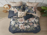 8 Piece Cotton Comforter Set Navy Queen B035128842