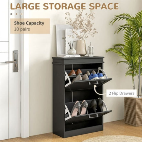 ZUN Shoe Storage Cabinet-Black （Prohibited by WalMart） 01088751