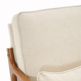 Oak Armrest Oak Upholstered Single Lounge Chair Indoor Lounge Chair Off-White 92676491