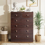 ZUN Modern Simple 6-Drawer Dresser Brown 72602814