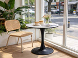 23.62"BLACK AND WHITE Tulip Table Mid-century Dining Table for 2-4 people With Round cremic Table W234P540494