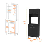 ZUN Bay Area Pantry, Two Door Cabinets, One Drawer, Four Adjustable Metal Legs B128P148663