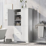 ZUN Tall and Wide Storage Cabinet with Doors for Bathroom/Office, Three Drawers, White WF299285AAK