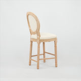 Hengming French Country Wooden Barstools With Upholstered Seating , Beige and Natural,set of 2 W212P185979