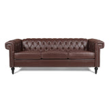 83.66 Inch Width Traditional Square Arm removable cushion 3 seater Sofa W68042995