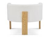 Upholstered Dining Chairs Set of 2, Natural Rubber Wood Frame and White Boucle Fabric, Modern N779P341538W