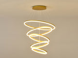 Modern 5 Rings Chandelier with Remote Control, Dimmable LED Chandelier with 3 Color Temperature, W5008P541398