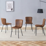 ZUN Luxury Minimalist Chairs - A set of 4 high quality dining chairs with black legs. The integral W1151P262797