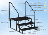 3 Step Ladder with Handrail, Swimming Pool Ladder Above Ground, 660 lb Load Capacity RV Steps with 31746287