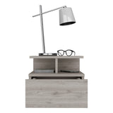 ZUN Adele Floating Nightstand with Drawer and Open Storage Shelves B200P188832