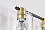 5-Light Matte Black Matte Gold Color Bathroom Light Fixtures, Modern Vanity Lights with Glass W1592P278372